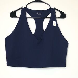 Aerie Navy Blue Sports Bra White Stitching Detail NWT Size XXL